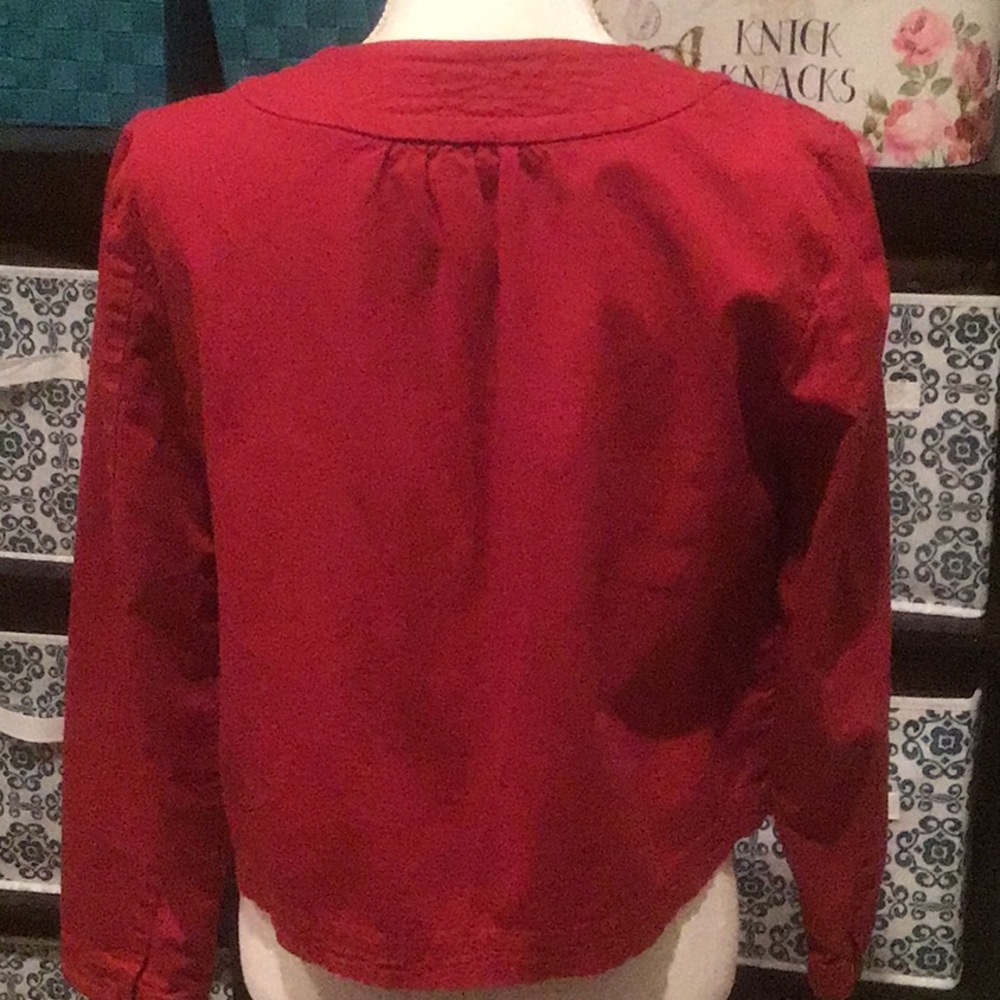 Women’s Red Button-Front Jacket - Picture 2 of 4